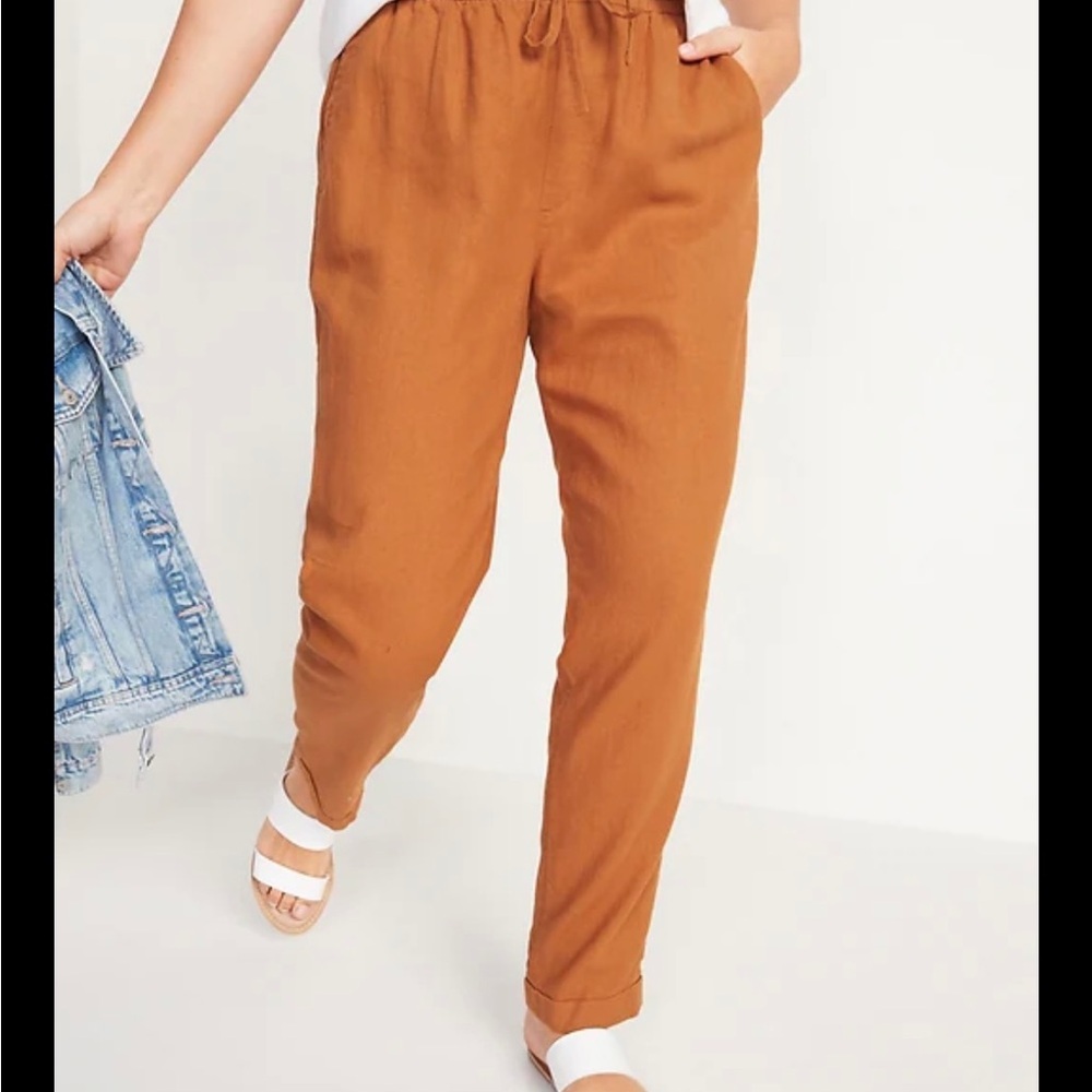 Old Navy Relaxed Fit Women's Rust Orange High Waisted Joggers